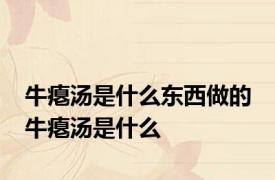 牛瘪汤是什么东西做的 牛瘪汤是什么