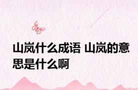 山岚什么成语 山岚的意思是什么啊
