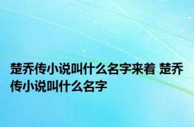 楚乔传小说叫什么名字来着 楚乔传小说叫什么名字