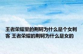王者荣耀里的荆轲为什么是个女刺客 王者荣耀的荆轲为什么是女的