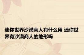 迷你世界沙漠商人有什么用 迷你世界有沙漠商人的地形吗