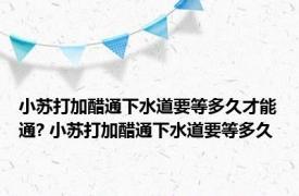 小苏打加醋通下水道要等多久才能通? 小苏打加醋通下水道要等多久