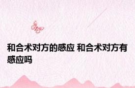 和合术对方的感应 和合术对方有感应吗