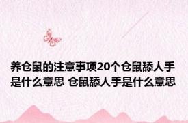 养仓鼠的注意事项20个仓鼠舔人手是什么意思 仓鼠舔人手是什么意思