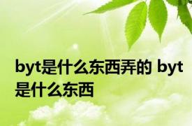 byt是什么东西弄的 byt是什么东西