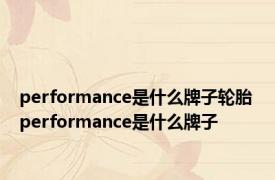 performance是什么牌子轮胎 performance是什么牌子