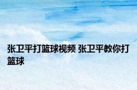 张卫平打篮球视频 张卫平教你打篮球 
