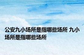 公安九小场所是指哪些场所 九小场所是指哪些场所