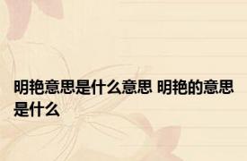 明艳意思是什么意思 明艳的意思是什么