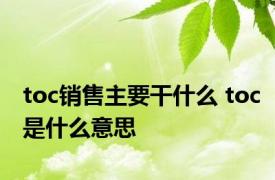toc销售主要干什么 toc是什么意思