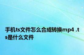 手机ts文件怎么合成转换mp4 .ts是什么文件