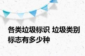 各类垃圾标识 垃圾类别标志有多少种