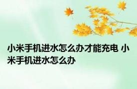 小米手机进水怎么办才能充电 小米手机进水怎么办