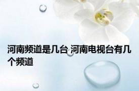 河南频道是几台 河南电视台有几个频道