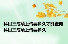 科目三成绩上传要多久才能查询 科目三成绩上传要多久