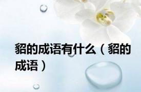 貂的成语有什么（貂的成语）