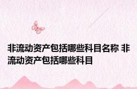 非流动资产包括哪些科目名称 非流动资产包括哪些科目