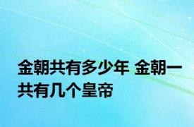 金朝共有多少年 金朝一共有几个皇帝
