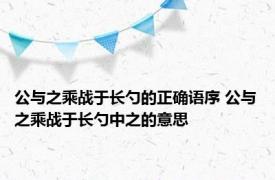 公与之乘战于长勺的正确语序 公与之乘战于长勺中之的意思