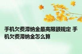 手机欠费滞纳金最高限额规定 手机欠费滞纳金怎么算