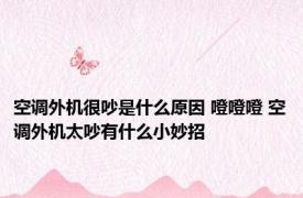 空调外机很吵是什么原因 噔噔噔 空调外机太吵有什么小妙招