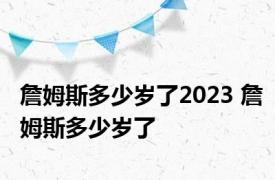 詹姆斯多少岁了2023 詹姆斯多少岁了