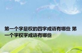 第一个字是权的四字成语有哪些 第一个字权字成语有哪些