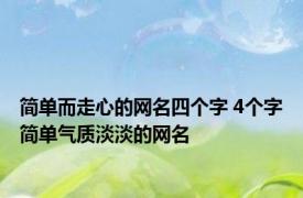 简单而走心的网名四个字 4个字简单气质淡淡的网名