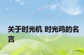 关于时光机 时光鸡的名言