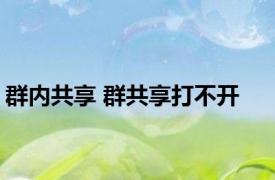 群内共享 群共享打不开 