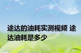 途达的油耗实测视频 途达油耗是多少