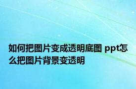如何把图片变成透明底图 ppt怎么把图片背景变透明