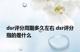 dsr评分周期多久左右 dsr评分指的是什么