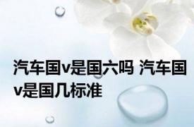 汽车国v是国六吗 汽车国v是国几标准