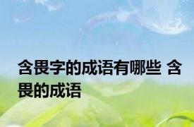含畏字的成语有哪些 含畏的成语