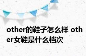 other的鞋子怎么样 other女鞋是什么档次