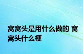 窝窝头是用什么做的 窝窝头什么梗