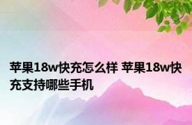 苹果18w快充怎么样 苹果18w快充支持哪些手机