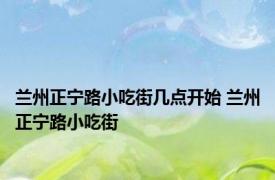 兰州正宁路小吃街几点开始 兰州正宁路小吃街 
