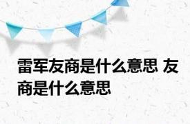 雷军友商是什么意思 友商是什么意思