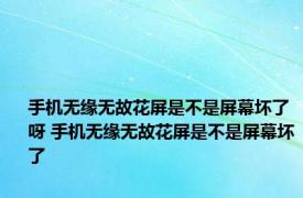 手机无缘无故花屏是不是屏幕坏了呀 手机无缘无故花屏是不是屏幕坏了