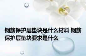 钢筋保护层垫块是什么材料 钢筋保护层垫块要求是什么