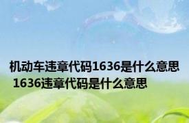 机动车违章代码1636是什么意思 1636违章代码是什么意思