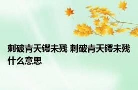 剌破青天锷未残 刺破青天锷未残什么意思