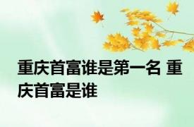 重庆首富谁是第一名 重庆首富是谁