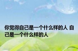 你觉得自己是一个什么样的人 自己是一个什么样的人
