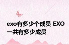exo有多少个成员 EXO一共有多少成员
