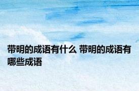 带明的成语有什么 带明的成语有哪些成语