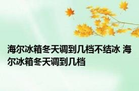 海尔冰箱冬天调到几档不结冰 海尔冰箱冬天调到几档