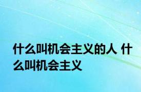 什么叫机会主义的人 什么叫机会主义